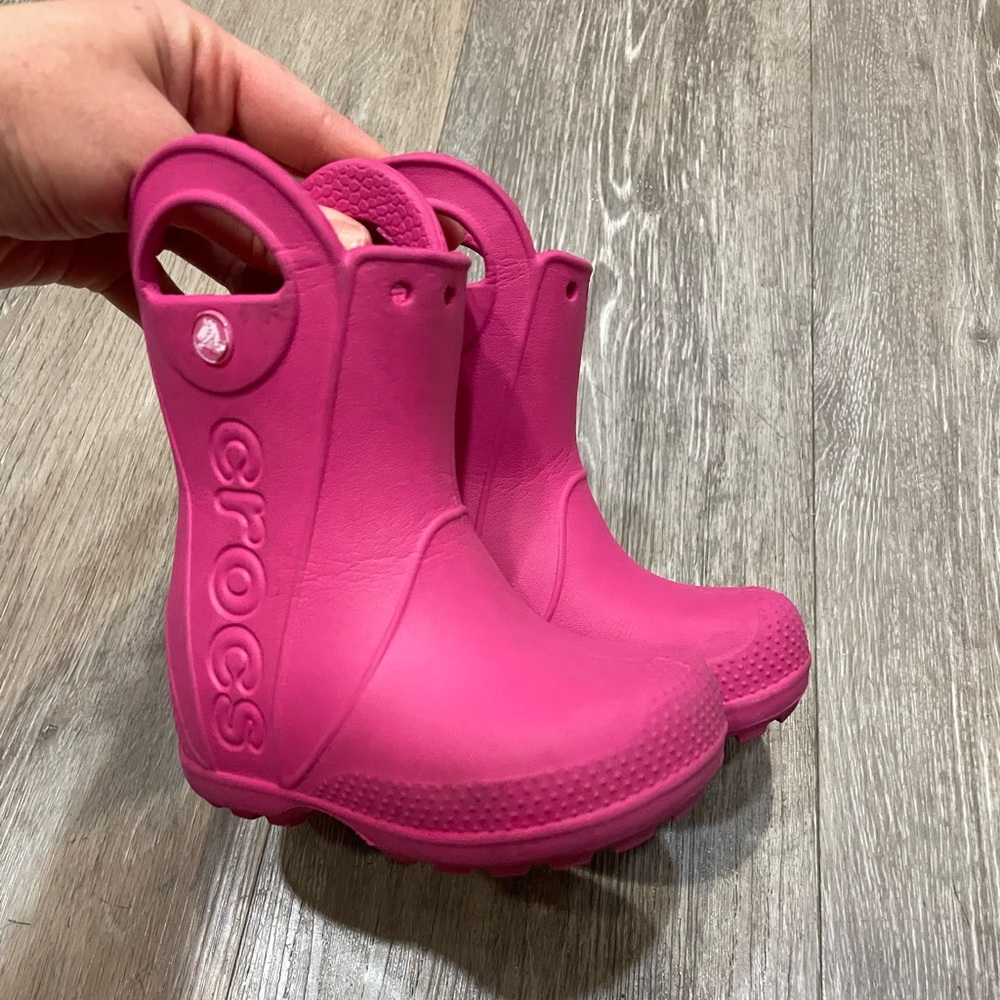 Little Girl Pink Croc Rainboots (toddler size 6)